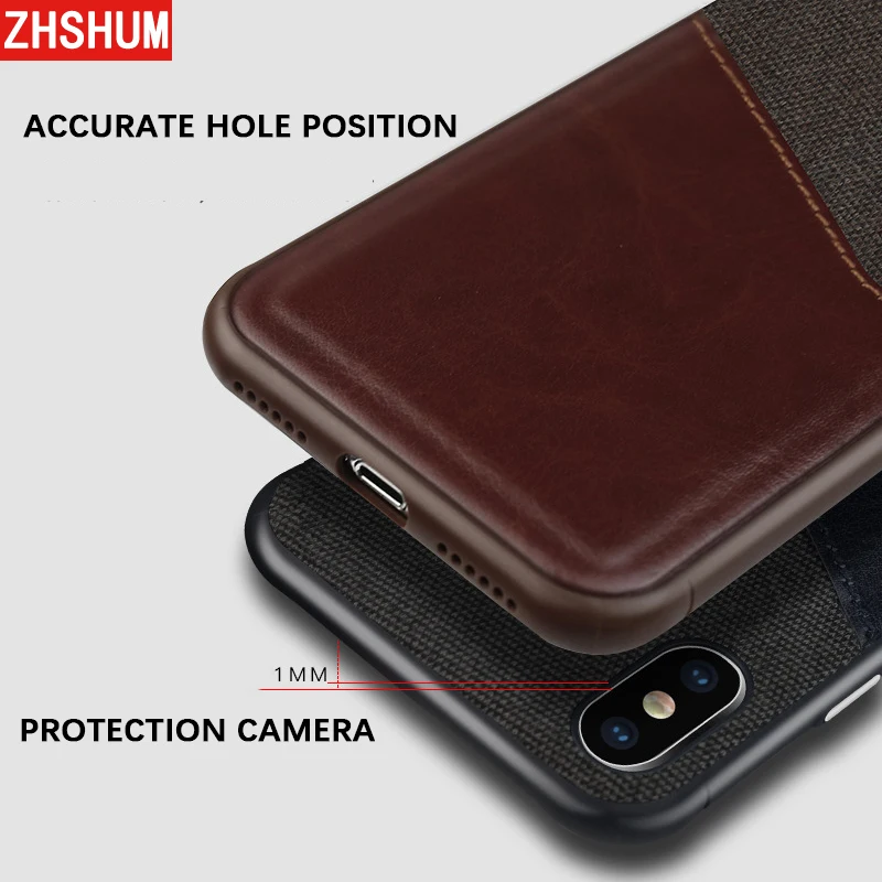 Luxury Cloth Case for Iphone XS MAX XR Leather PU Card Pocket Silicone Bumper 360 Full Back Cover Apple X S R |
