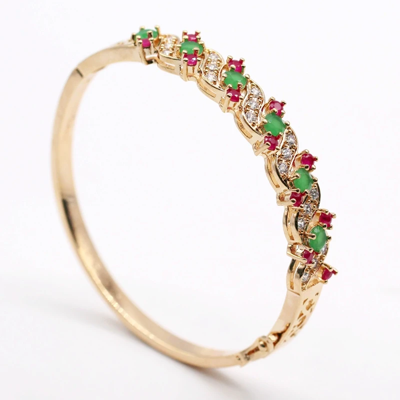 JINYAO Модный изысканный браслет из розового золота с натуральным цирконием ААА для