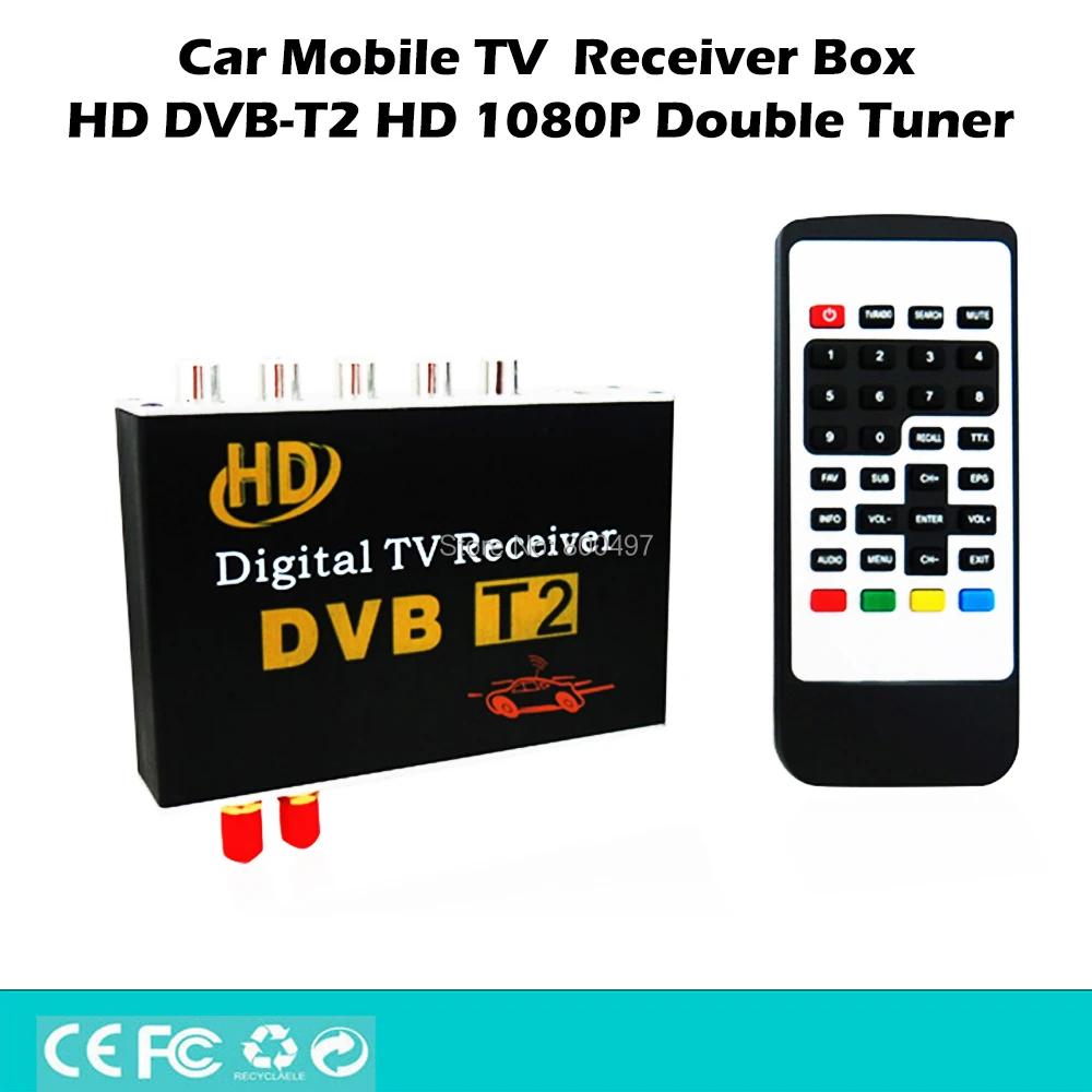 HD 1080P HDMI CVBS мобильный цифровой ТВ приемник Мобильный автомобиль DVB-T2 MPEG4 MPEG2