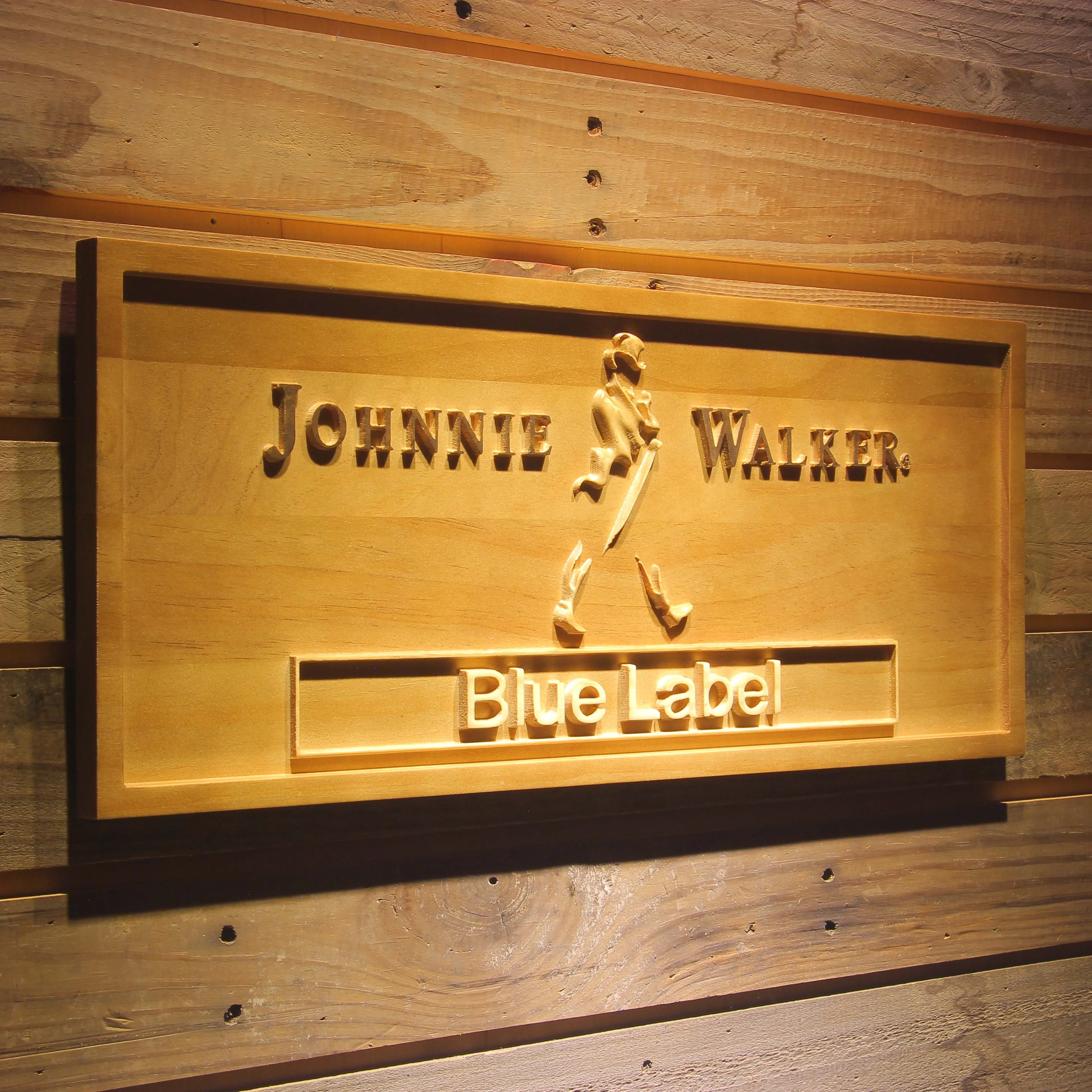 Фото Деревянные 3d-знаки Johnnie Walker с синей этикеткой №2