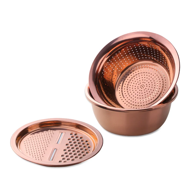 Rose Gold 5 в 1 кухонный инструмент из нержавеющей стали сливной горшок пищевая терка для овощей нож очиститель от кожуры ручной слайсер терка для кухни аксессуары - Цвет: Rose Gold