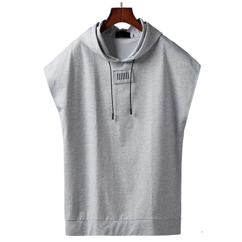 7xl 8XL 9XL бюст 160 cmTOP Хлопковая мужская футболка большого размера с капюшоном толстый человек плюс размер Мужская Повседневная футболка с коротким рукавом хип-хоп
