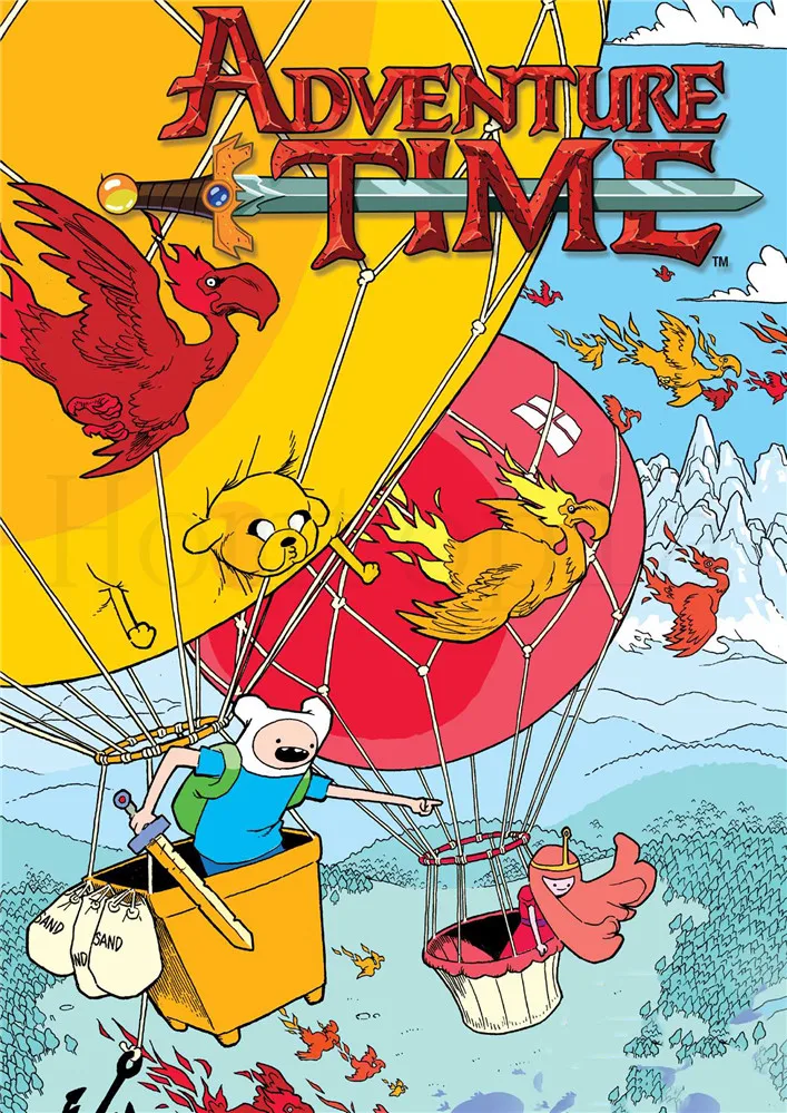 Adventure Time постеры, Мультяшные настенные наклейки, белая бумага с покрытием, принты для украшения дома, гостиной, спальни, бара, домашнего искусства, бренд