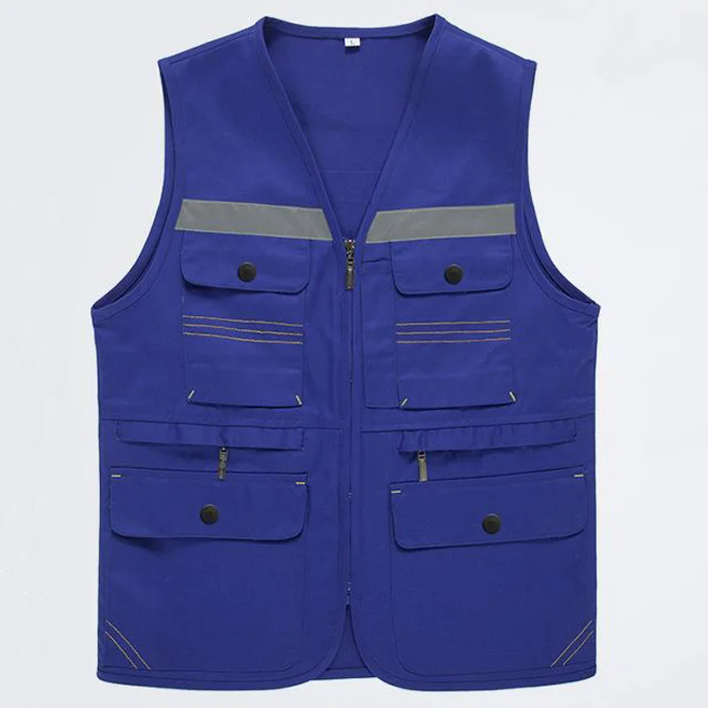 Blue Safety Vest Светоотражающие сигнальный жилет безопасности рабочая одежда Reflectante Chaleco День Ночь защитный жилет для Велоспорт Открытый трафика DFZ021 - Цвет: Blue Safety Vest