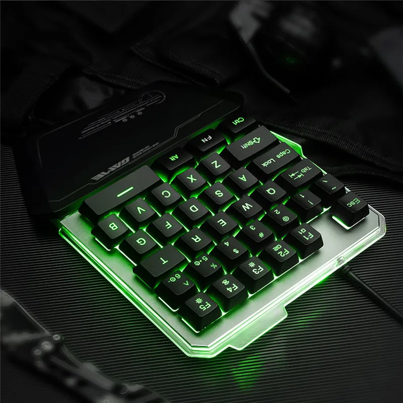 CAPRPIE G40 Проводная игровая клавиатура со светодиодный подсветкой 35 клавиш Одноручная игровая мембранная клавиатура 81219