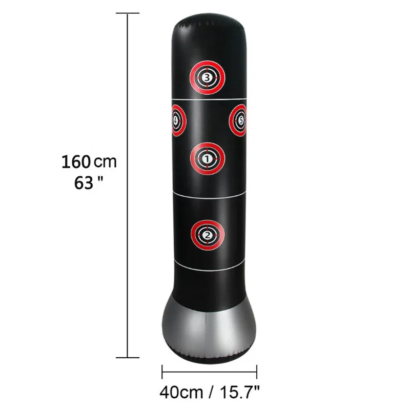 Черный боксерский Пробивной мешок надувной бесплатно-стенд тумблер Муай Тай