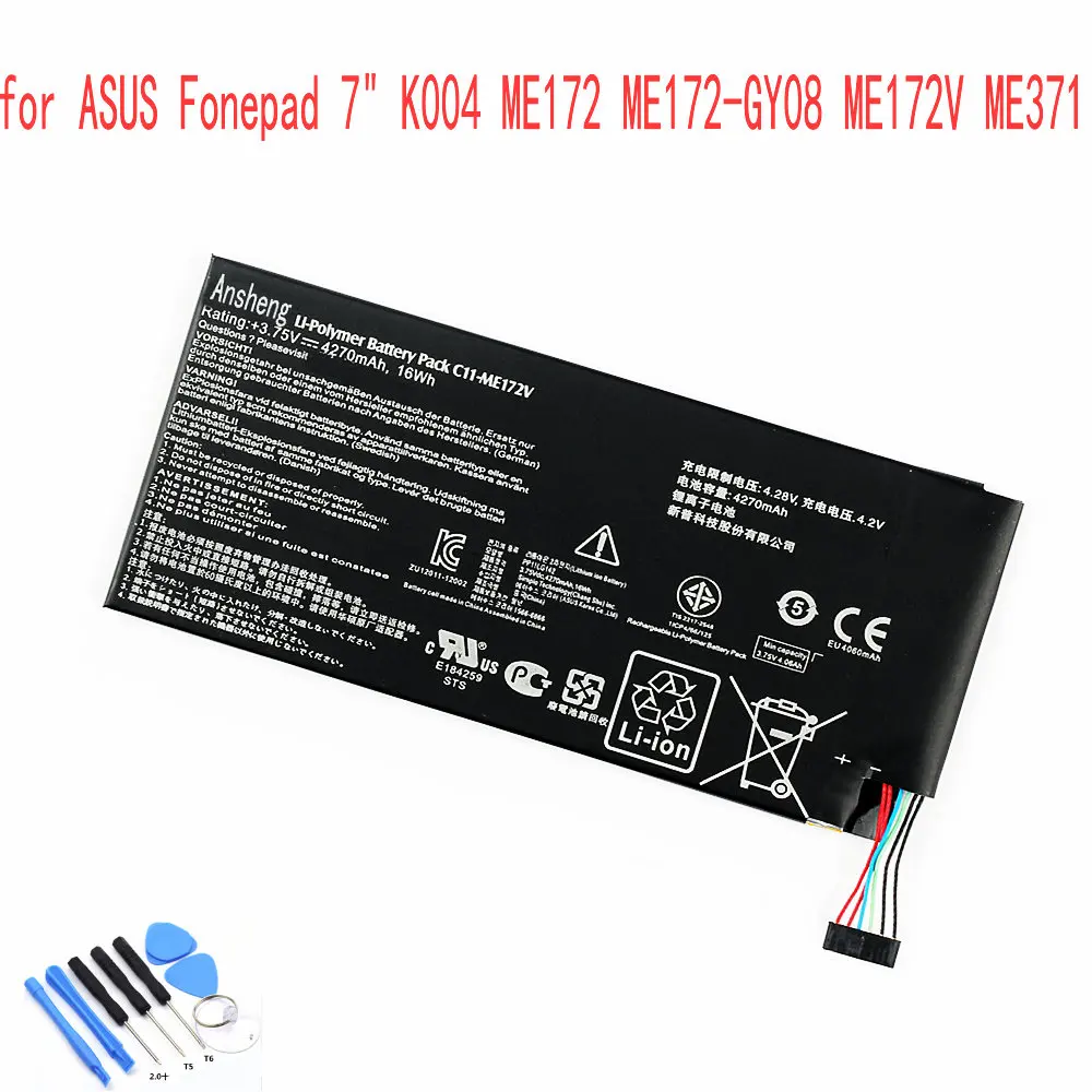 Ansheng оригинальный C11-ME172V аккумулятор 4270 мАч для Asus Fonepad 7 &quotK004 ME172 ME172-GY08 ME172V ME371 ME371MG