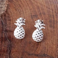 wholesale 10pairs mini pineapple stud earrings for women vintage jewelry tropical fruit earring accessories oorbellen bijoux
