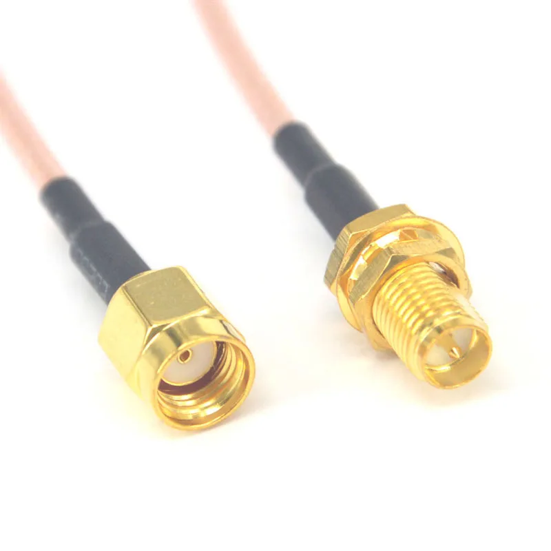 2 шт. кабель Pigtail RG316 50 см RP SMA штекер к Гнездовой разъем позолоченный Удлинительный