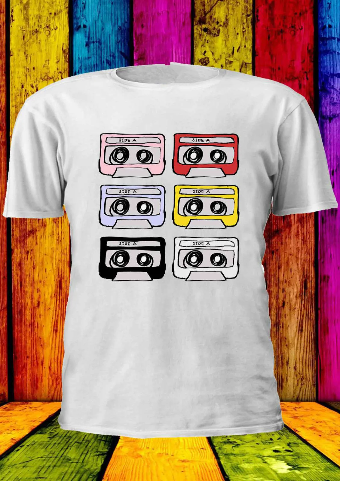Ретро Casette Caset Color Cool Swag Футболка Топ женские подарки дропшиппинг|Футболки| |
