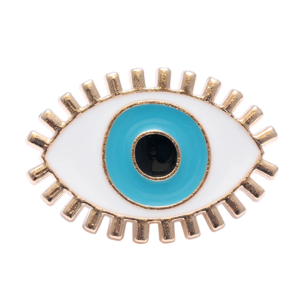 Эксклюзивная изысканная с эмалью синими глазами брошь из джинсовой ткани