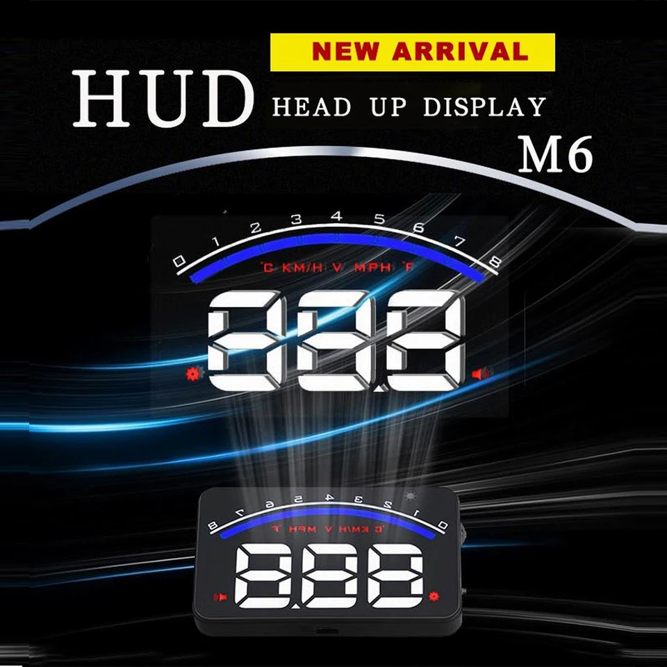VJOYCAR M6 Hud OBD Head Up Display автомобильный Стайлинг Дисплей защита от превышения скорости