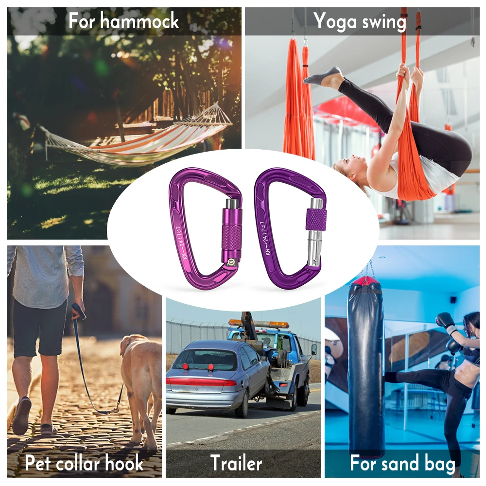 Винтовой карабин 24KN сверхмощный для рыбалки скалолазания D образное