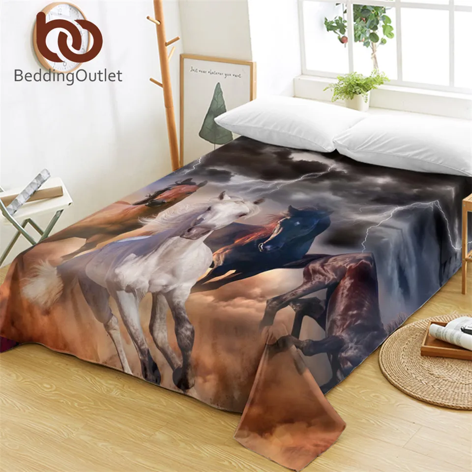 Постельное белье BeddingOutlet с рисунком лошадей 3D принтом пыли молнией для