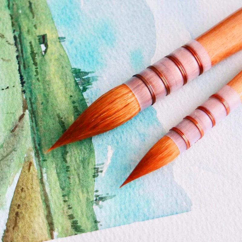 Фото Ручка для рисования ArtSecret 45RSQ, колонские волосы, кисти с деревянными ручками №4