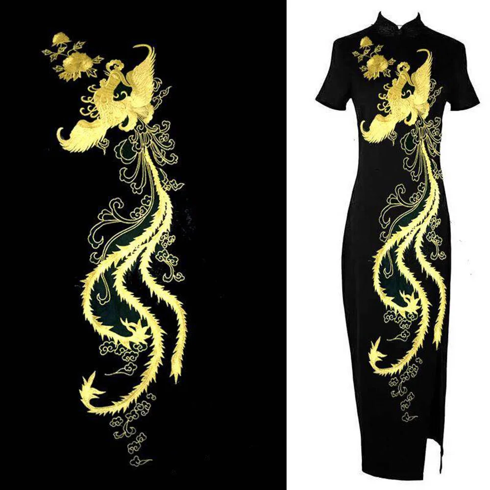 5 шт. большой золотой металлик аппликация Феникс Кружева Вышивка Патчи украшение