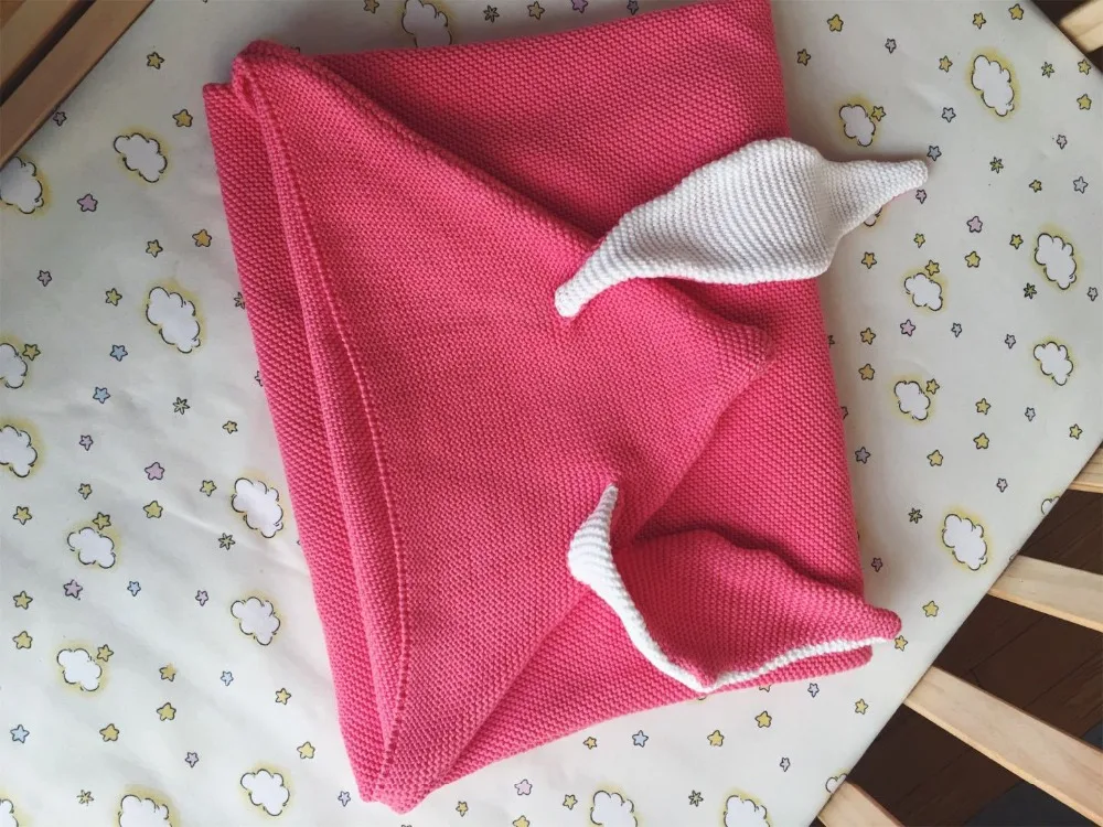 

New Baby Toddler Bedding Knitted Baby Blanket Wrap Soft Blankets Newborn Big Rabbit Ear Swaddling Kids Gift Girls Blankets