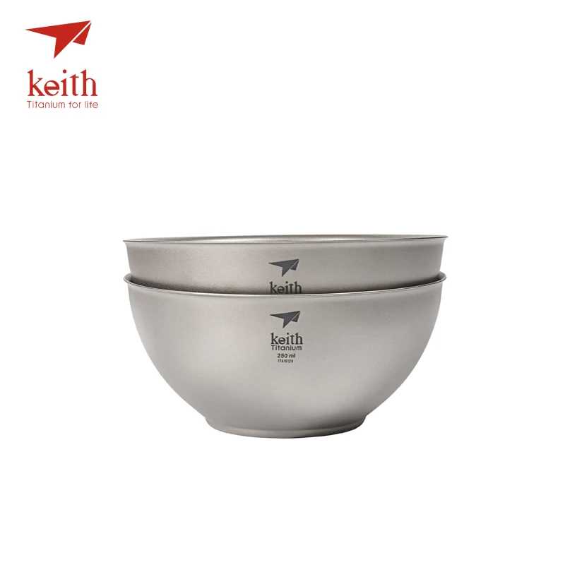 Набор чаш Keith Titanium 250 мл сверхлегкие походные портативные дорожные столовые