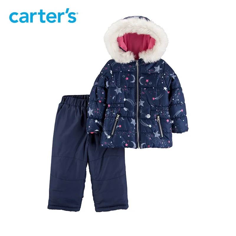 Carters girls outerwear coats set autumn winter thick warm long sleeve hooded jacket children clothes CL2187S1/CL218GS1/CL2187S2 | Мать и