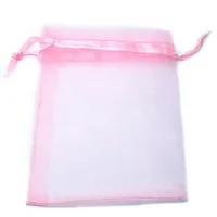 Pink 10 шт. 7x9 см 9x12 см многоцветный свадебный подарочный мешочек из органзы для упаковки ювелирных изделий и мешков для ювелирных изделий - Цвет: Pink