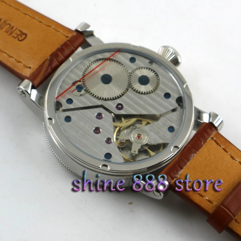 Часы наручные Parnis мужские с белым циферблатом роскошные ручным заводом