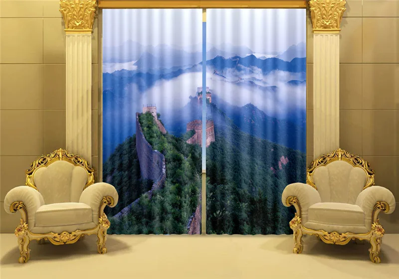 

Great Wall of China 3D Blackout Window Curtains For Living room Bedding room Hotel/Office Curtain Drapes Cortinas para sala