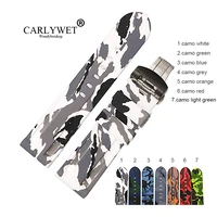 carlywet 24mm waterproof silicone rubber replacement wrist watch band strap belt with silver black clasp for panerai luminor