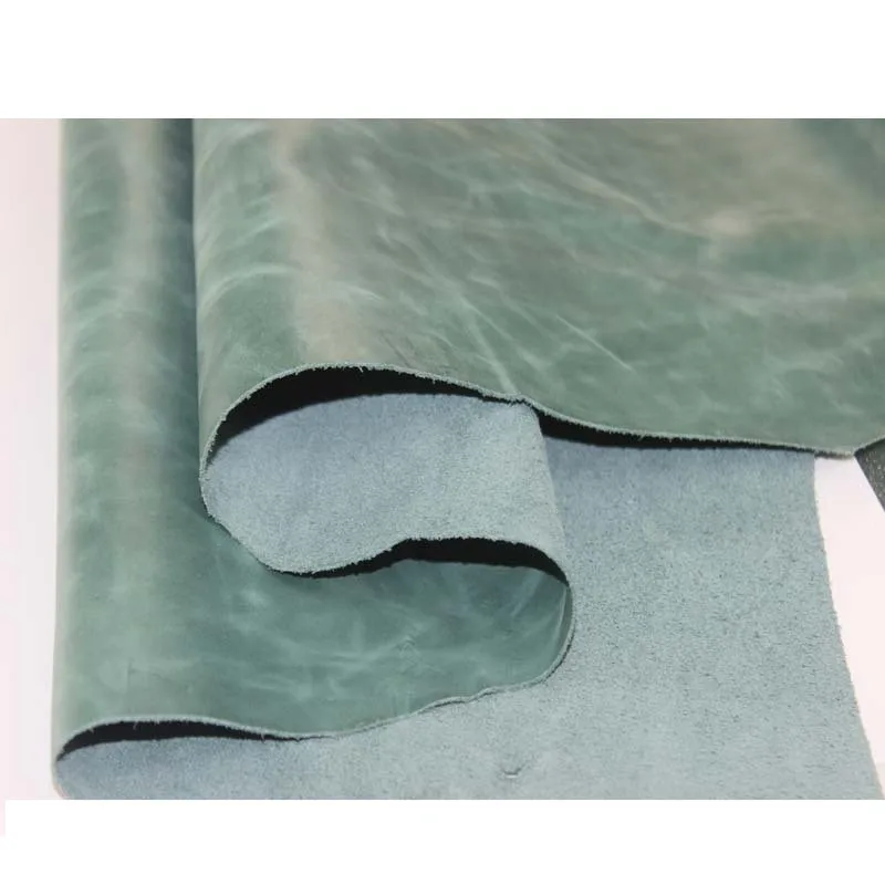 Винтажная 100% натуральная телячья кожа/полировальная восковая зернистая желтая