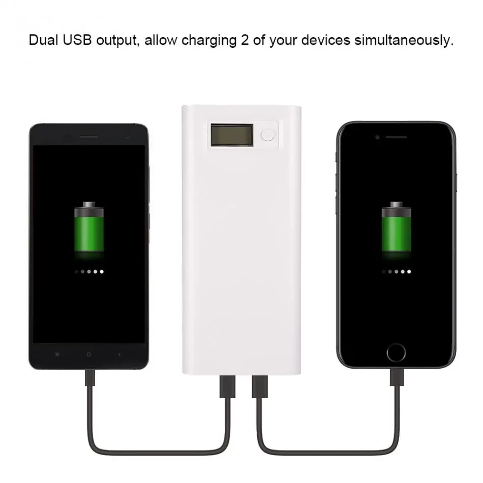 20000 мАч 8x18650 зарядное устройство для аккумуляторов двойной USB Type C Корпус внешнего