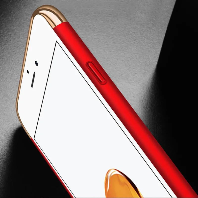 Чехол для iphone 8 Plus 3 в 1 с золотым покрытием жесткий чехол телефона из ПК 7 i7 i8