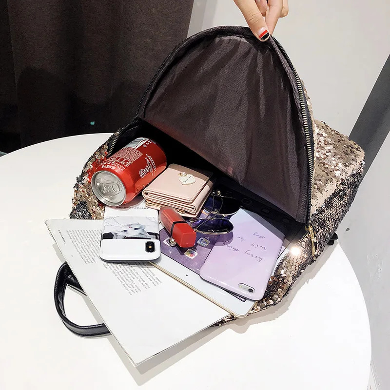 Блестящий женский рюкзак с блестками большая вместительность Mochila Feminina 2021