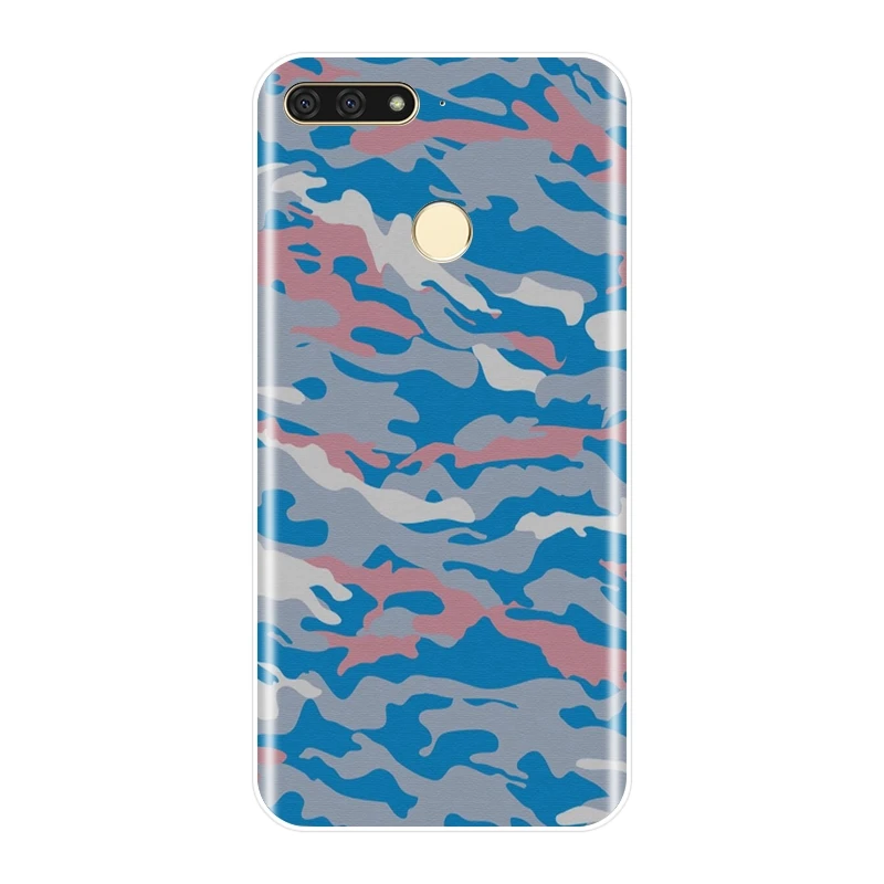 Задняя крышка для huawei Y5 Y6 Y7 Prime 2018 Y9 2019 Камуфляжный военный мужской силиконовый