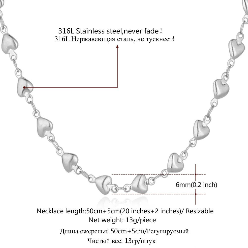Сердце Ожерелье Сделано С Высококачественной Нержавеющей Стали 316L Ювелирные