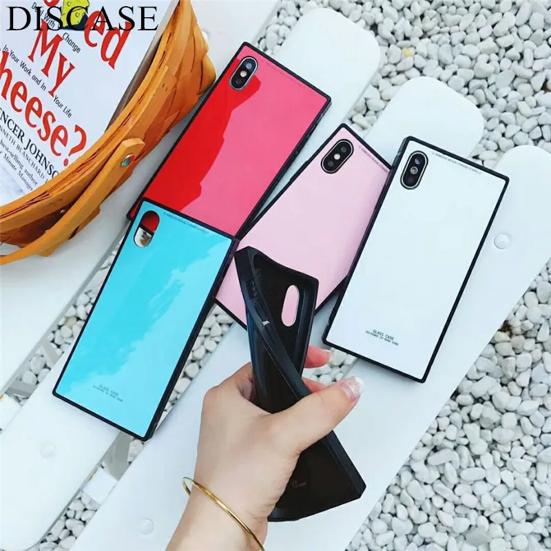 DISCASE мягкий чехол из ТПУ для телефона iphone 6 6s 8 7plus XR XS MAX квадратный роскошный