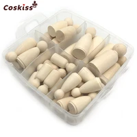 30pcs solid hard wood people different size natural unfinished ramp preparation paint or stained wooden family wood peg dolls