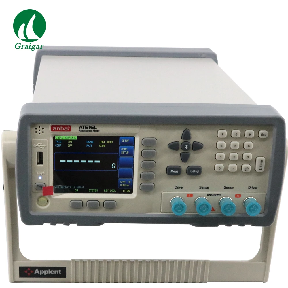 

AT516L Digital DC Resistance Meter DCR Desktop Resistance Tester with RS232