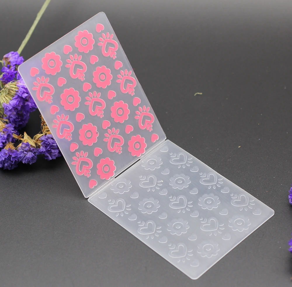 Пластиковая папка для тиснения милые цветы сердечко доска рукоделия конверт