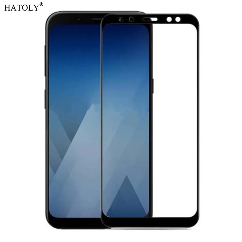 2PCS Glass For Samsung Galaxy A8 2018 Phone Screen Protector Full Glue Coverage Tempered | Мобильные телефоны и