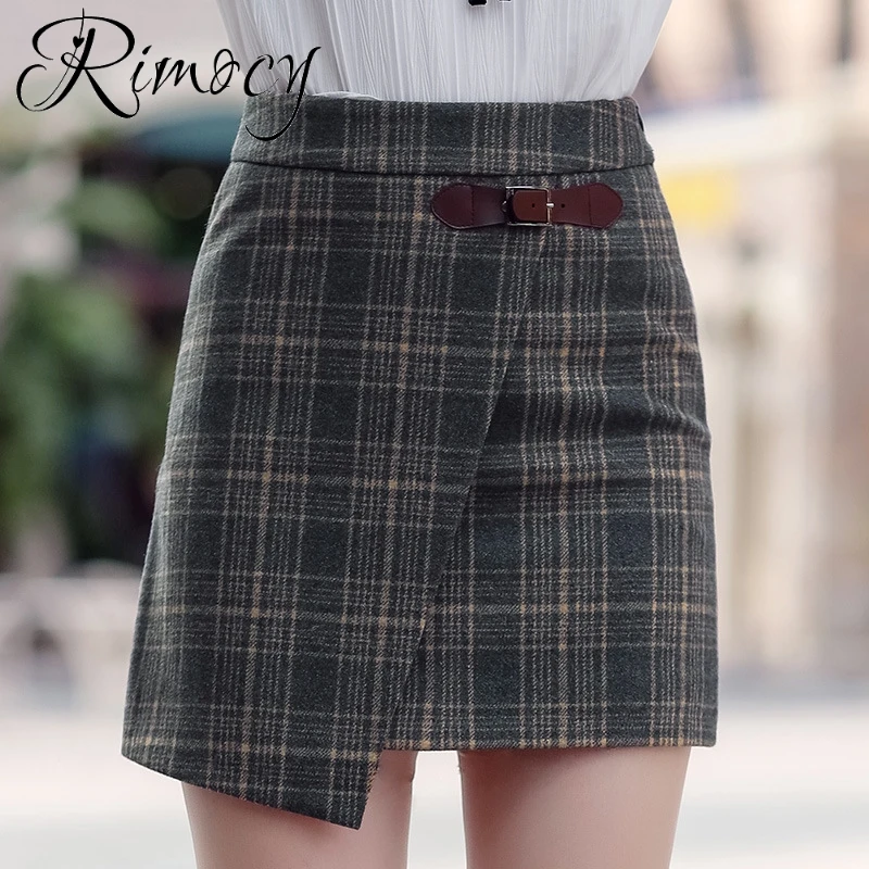 Rimocy Весна 2018 г. Новые Модные женские короткие юбки Женская Повседневная Высокая