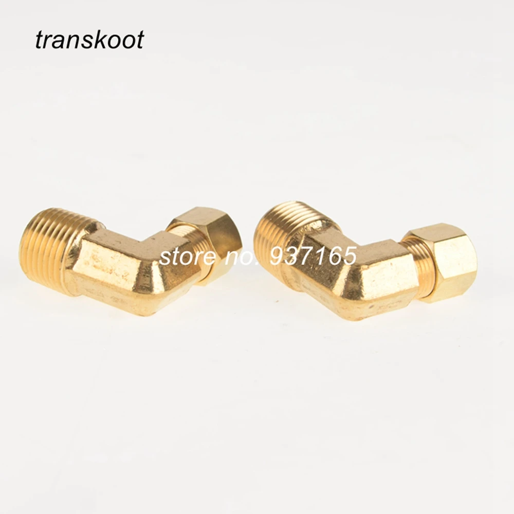 Трубка O.D 1/8 &quot3/16&quot 1/4 &quot5/16&quot &quotс резьба NPT&quot папа &quotлатунный шланг фитинг 90