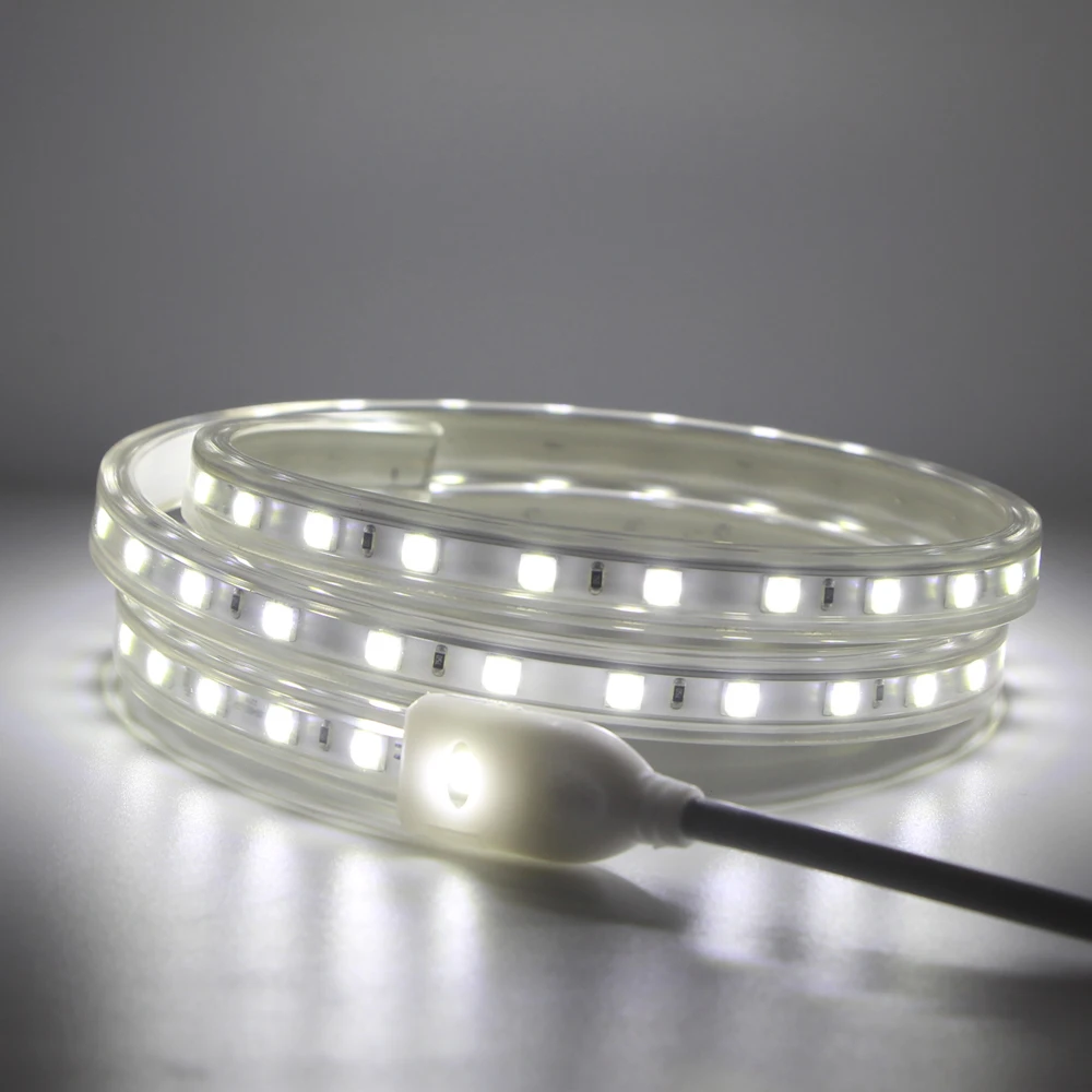 SMD 5050 AC 220V Светодиодные ленты 4000k белый 240V с включения/выключения IP67 открытый