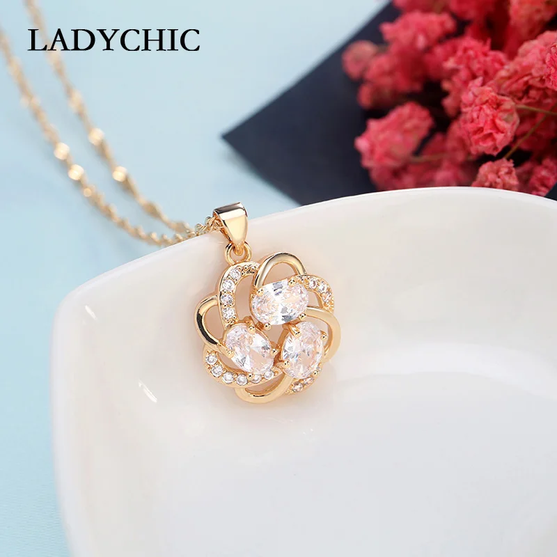 Женская подвеска в виде цветка с австрийским кристаллом | Украшения и аксессуары