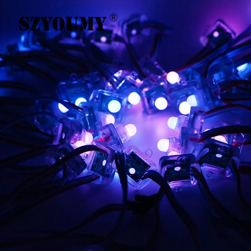 SZYOUMY DC 12V 5V LED квадратный диффузный модуль WS2801 WS2811 адресуемый RGB Pixel String 12mm Node Light IP68