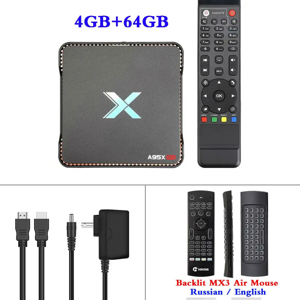4G64G MX3 4 ГБ ОЗУ 64 Гб ПЗУ Запись видео ТВ приставка Android 8,1 A95X MAX Amlogic S905X2 четырехъядерный 2,4G& 5GHz двойной Wifi 1000M 4K медиаплеер - Цвет: 4G64G MX3