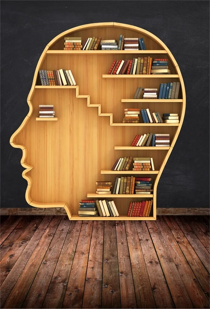 Laeacco деревянная полка мозга книга деревянный пол ребенка исследование фото Фоны