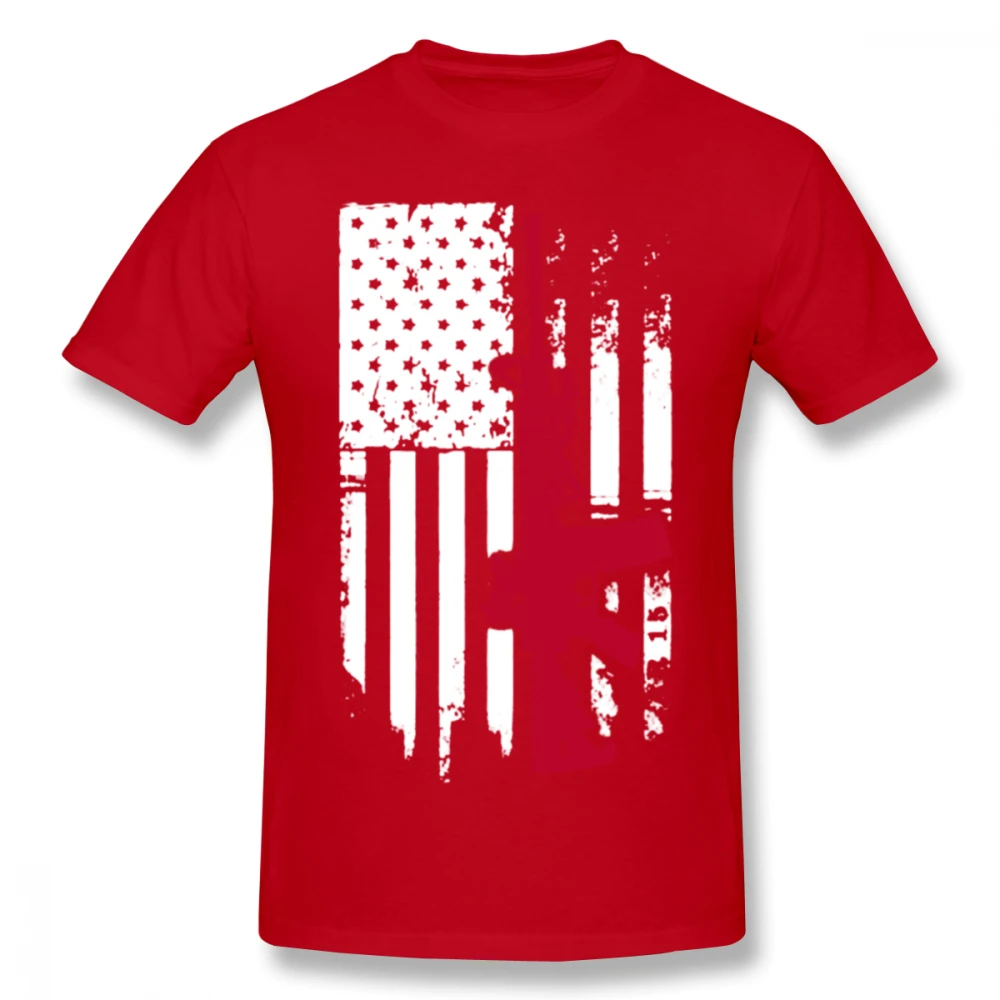 Gun Free Right USA American AR 15 Flag T-shirt For Men Plus Size 5XL Couple Shirt | Мужская одежда