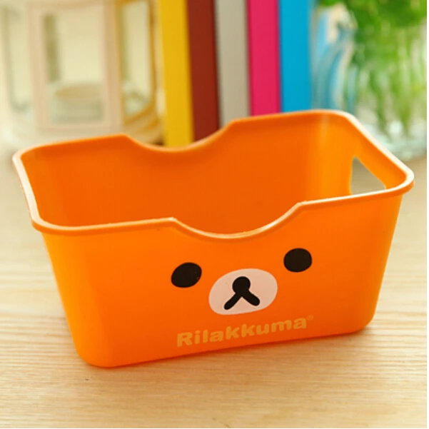Cartoon Printed Box Relaxed Bear Rectangle Organizador Desktop Sundries Finishing Plastic Hot Sell Containers For Storage | Дом и сад
