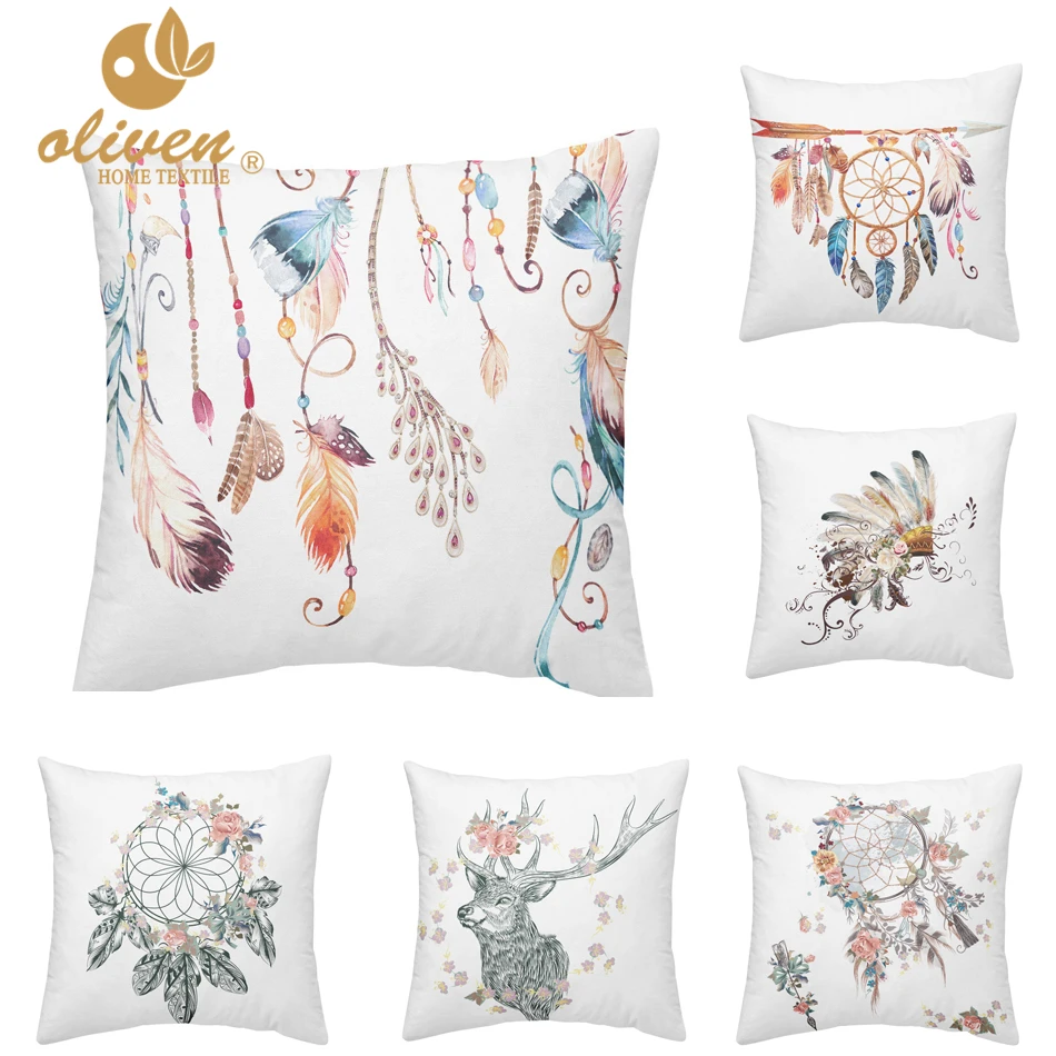 Наволочка Ловец снов богемный чехол для подушки с принтом перо наволочка девочек