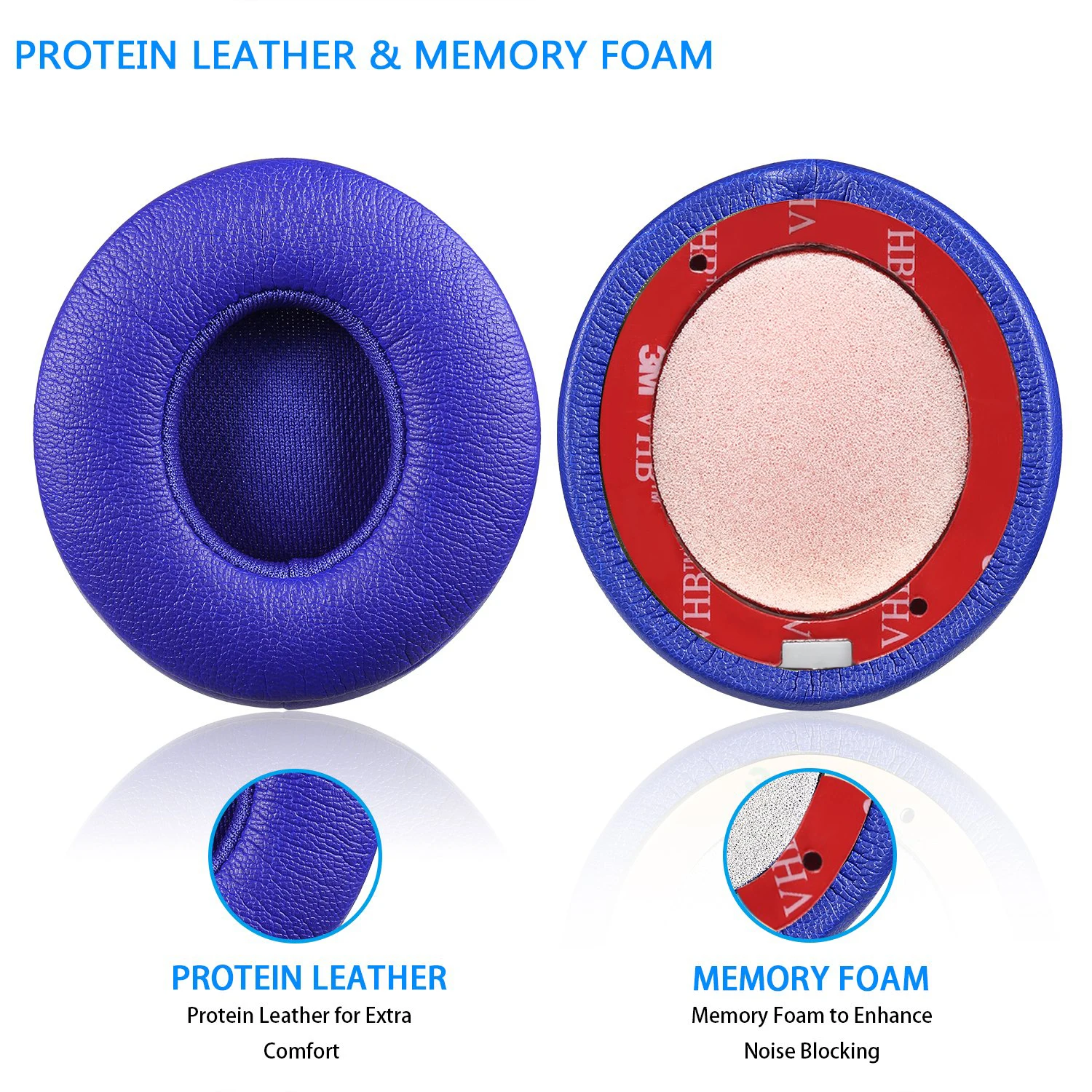 Наушники вкладыши BGWORLD из Протеиновой кожи и пены с эффектом памяти синие solo2 для