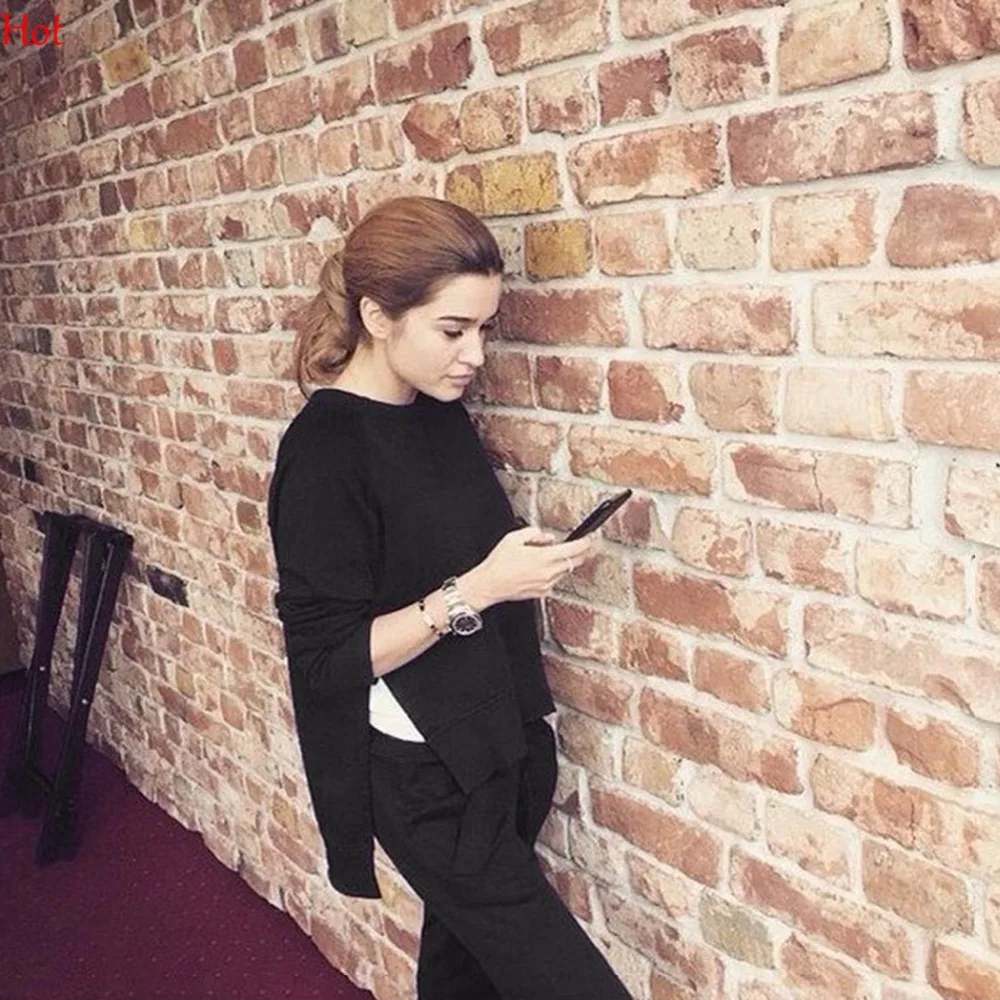 Хит корейская мода женские толстовки повседневные с длинным рукавом одноцветные